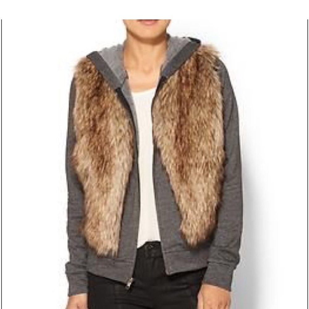John Eshaya Hoodie with Faux Fur NWOT
